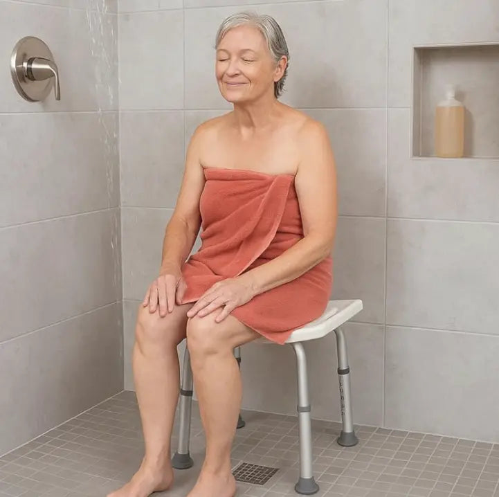 Non-Slip Light Weight with Adjustable Height Shower Stool Joey&Viggy