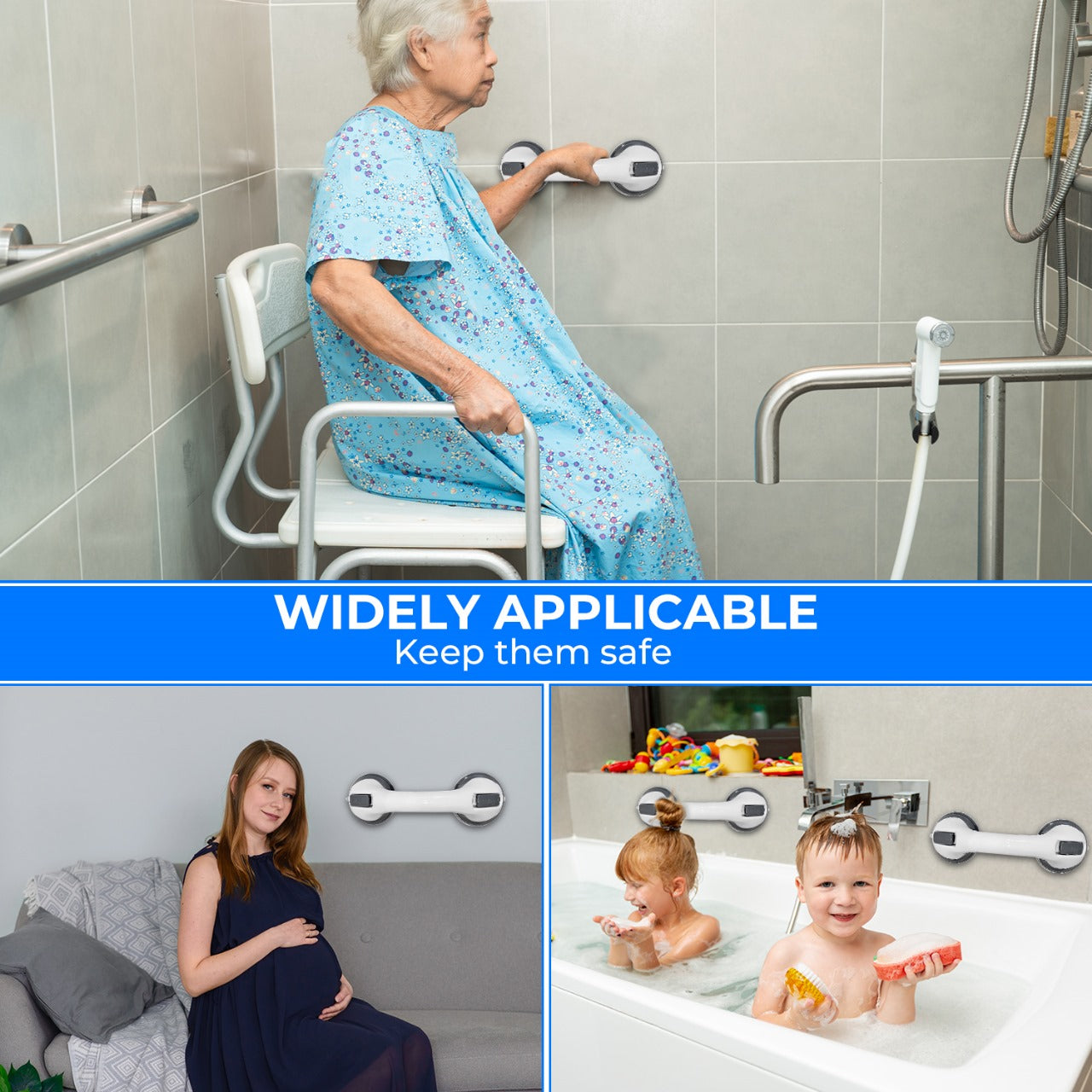2 Pack 30 cm Super Suction Bathroom Grab Rails Joey&Viggy