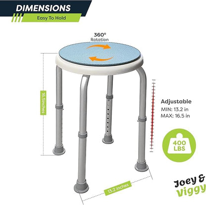 Non-Slip Light Weight with Adjustable Height Rotating Shower Stool