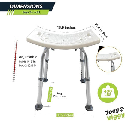 Non-Slip Light Weight with Adjustable Height Shower Stool