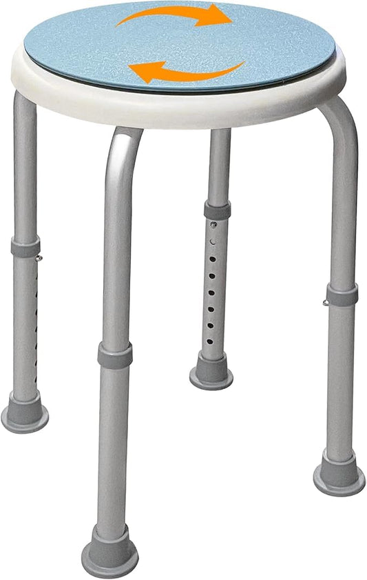 Non-Slip Light Weight with Adjustable Height Rotating Shower Stool