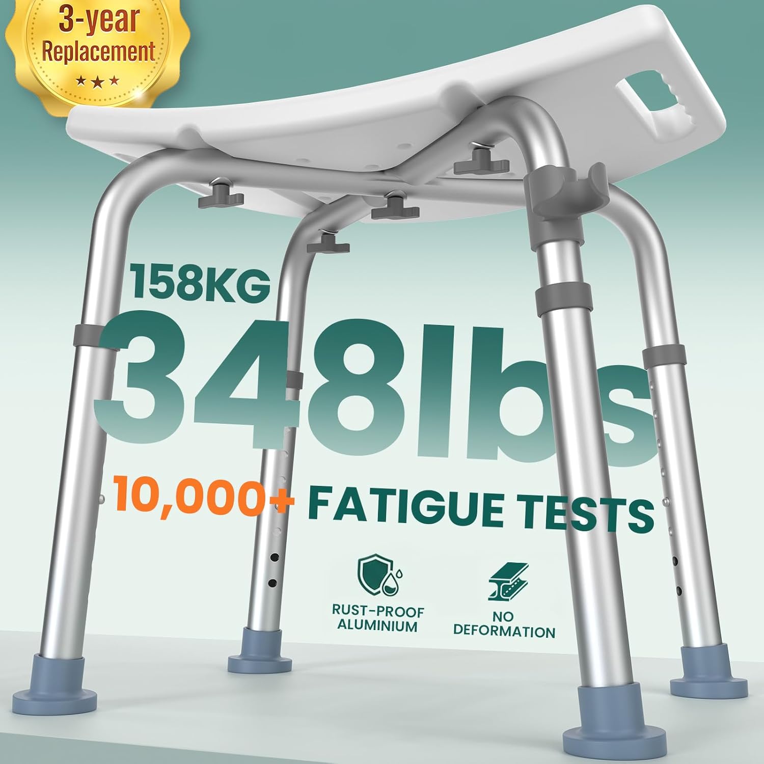 Padded Shower Chair with Adjustable Height & Shower Head Holder– Non-Slip Bathroom Shower Stool and Lightweight Shower Joey&Viggy