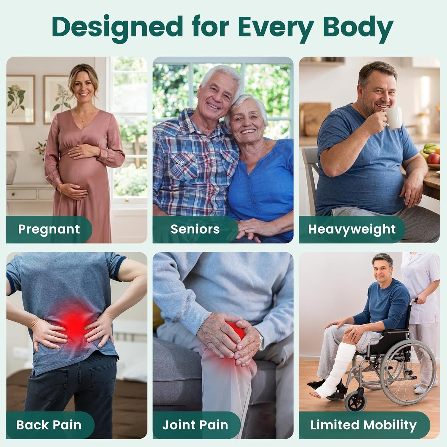 Padded Shower Chair with Adjustable Height & Shower Head Holder– Non-Slip Bathroom Shower Stool and Lightweight Shower Joey&Viggy