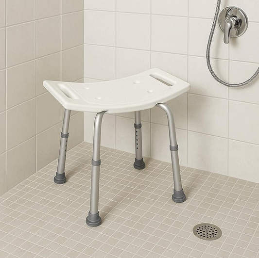 Non-Slip Light Weight with Adjustable Height Shower Stool