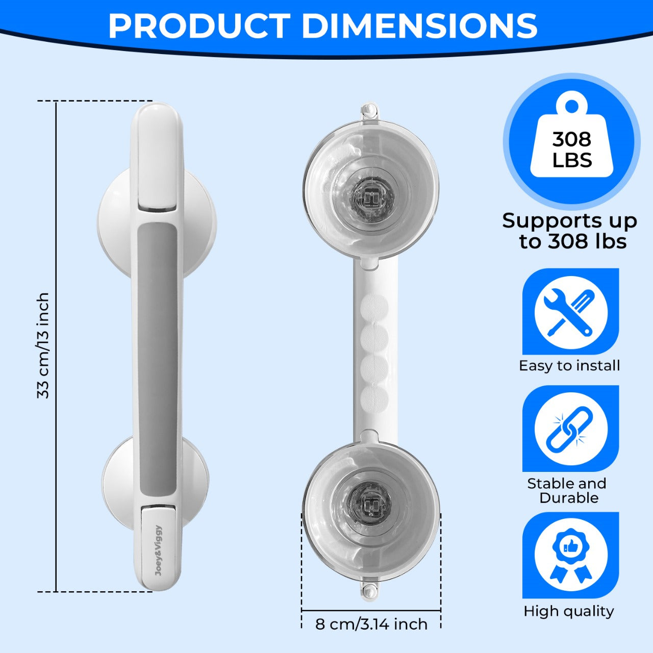 30cm Heavy Duty Suction Grab Rail