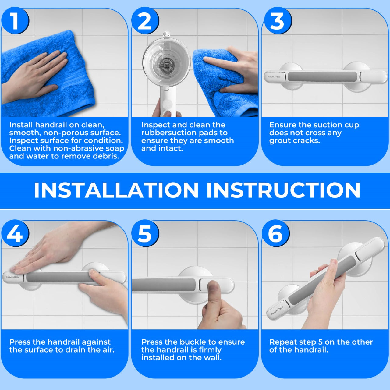 30cm Heavy Duty Suction Grab Rail
