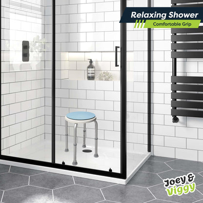 Non-Slip Light Weight with Adjustable Height Rotating Shower Stool
