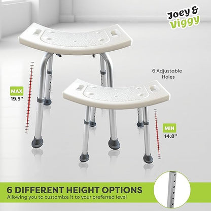 Non-Slip Light Weight with Adjustable Height Shower Stool