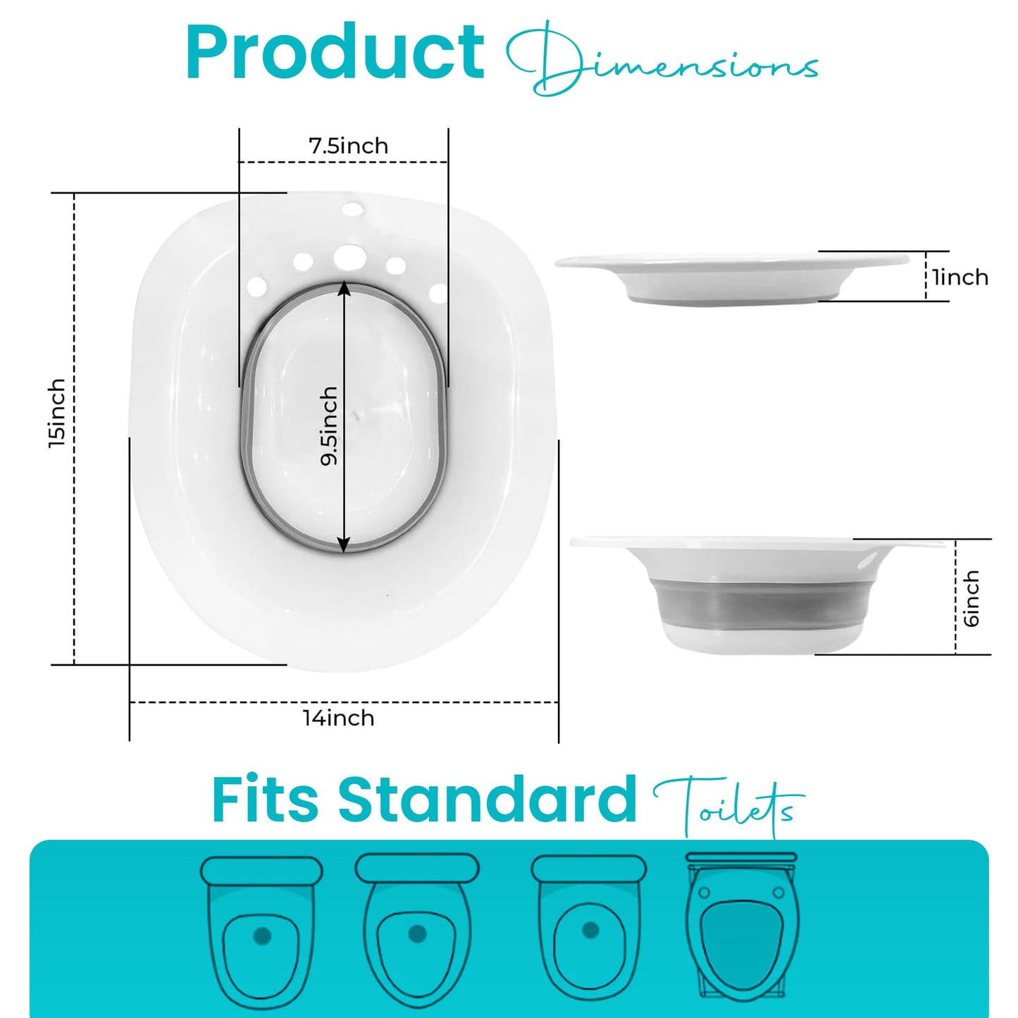 Sitz Bath for Hemorrhoid Relief, Postpartum Care & Personal Hygiene